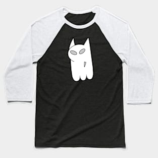 White Ghost Cat Baseball T-Shirt